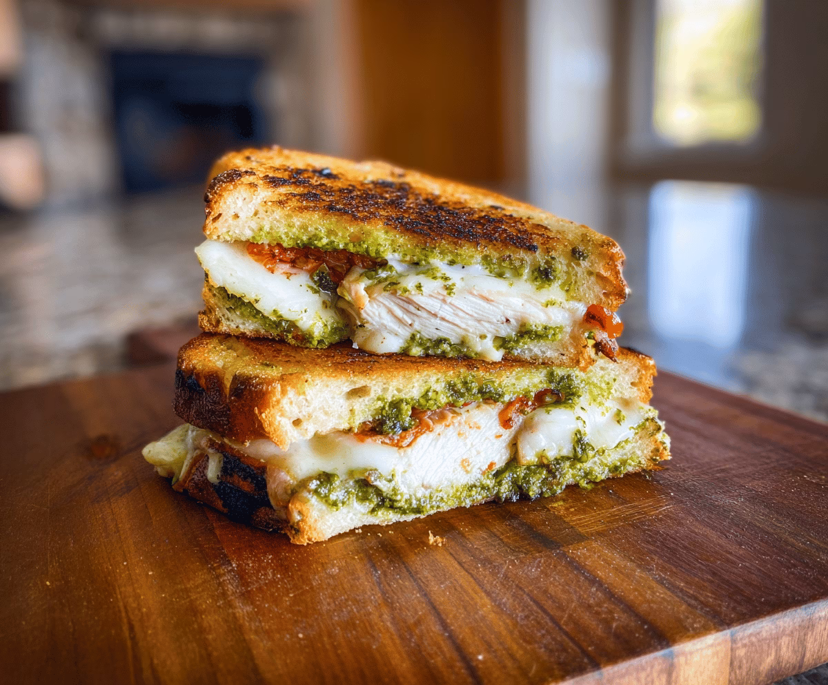 Creamy Pesto Chicken Sandwich on Sourdough