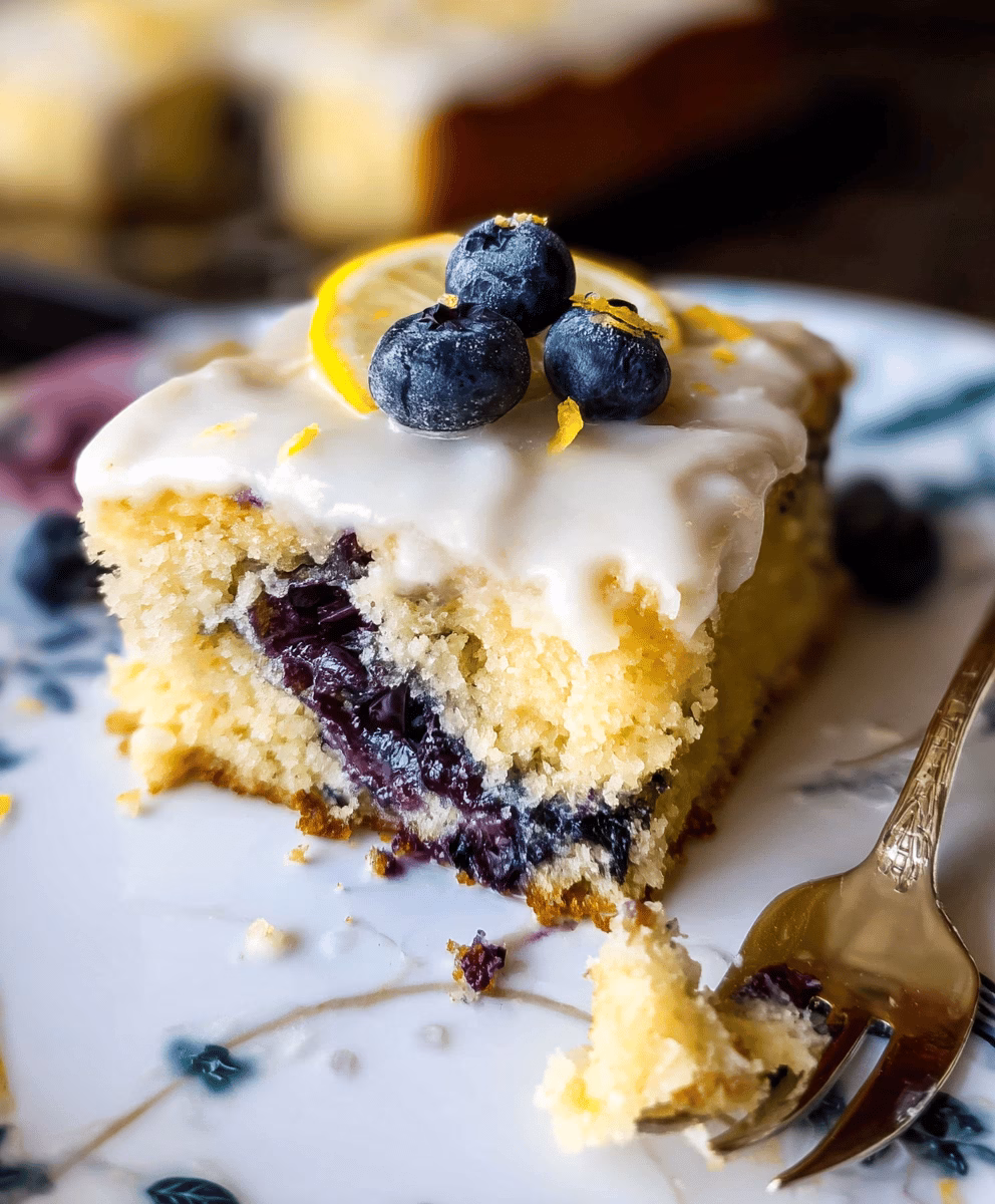 Moist Lemon Blueberry Sheet Cake Recipe