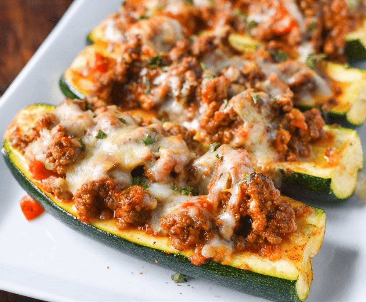 Easy Ground Beef Zucchini Boats Recipe
